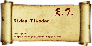 Rideg Tivadar névjegykártya